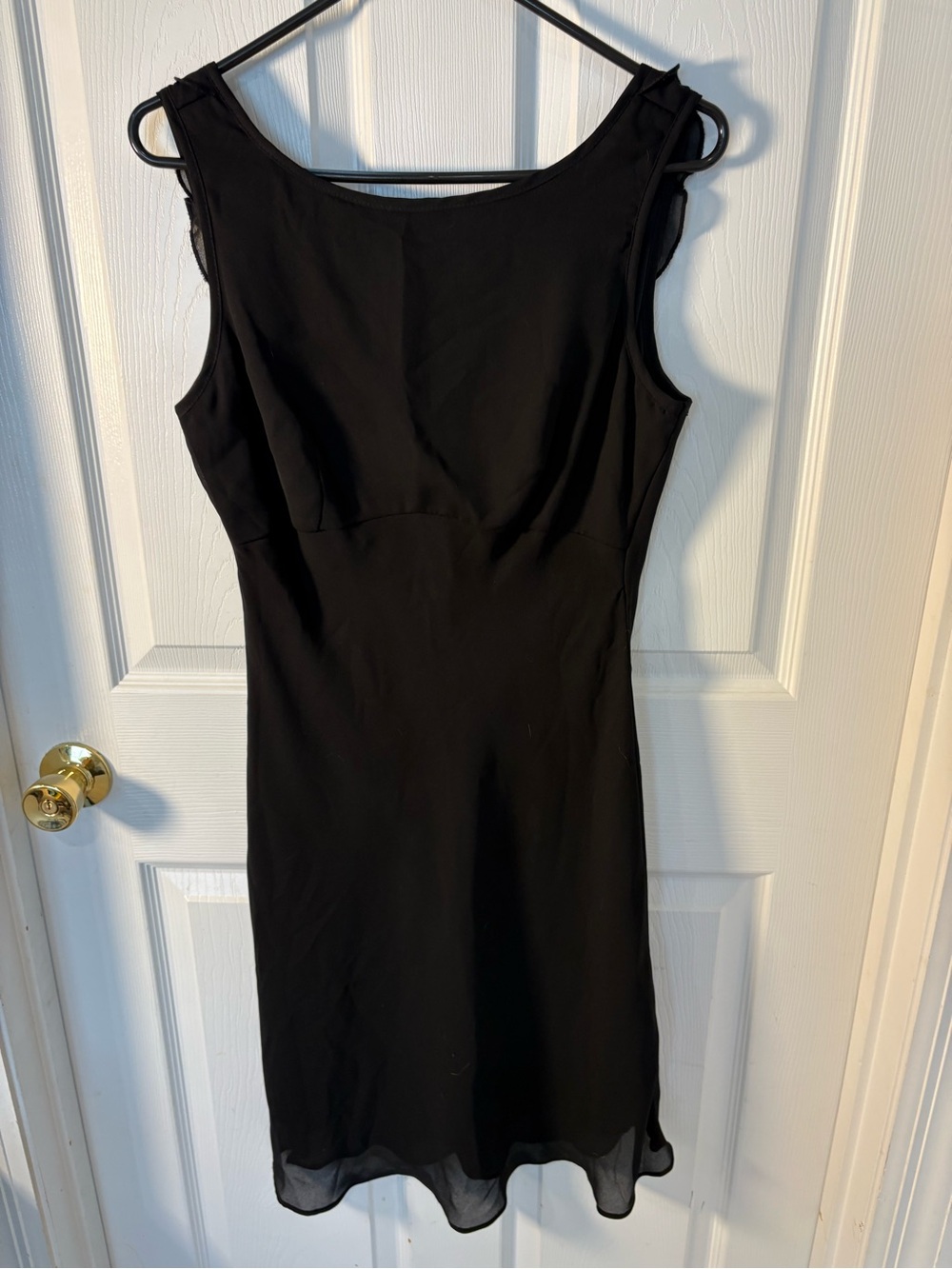 Classic Black Midi Dress with Ruffle Cap Sleeves - Picture 7 of 7